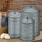 Saltoro Sherpi Rustic Metal Galvanized Canisters, Set of 3 Benzara-